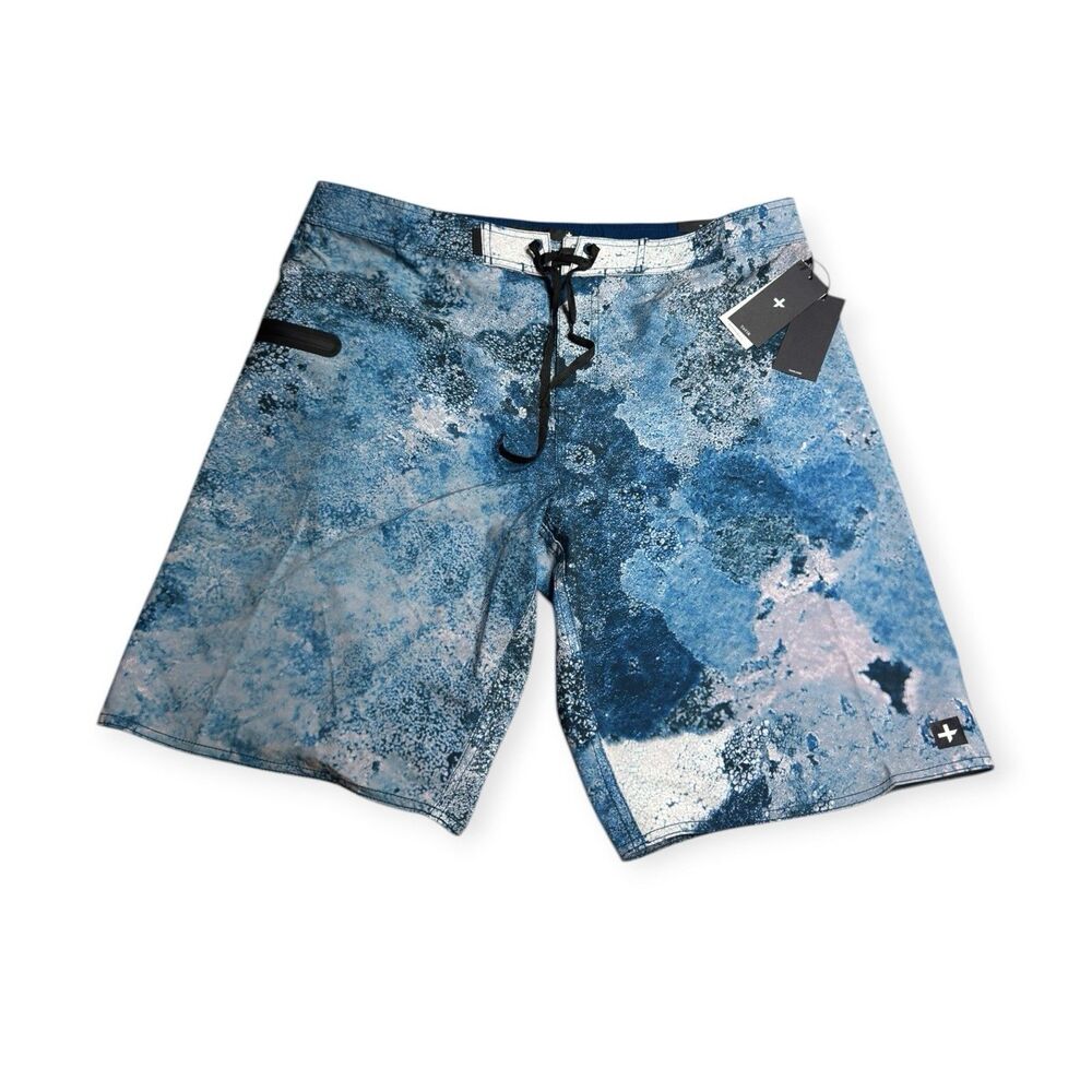 Tavik Blue Board Shorts Mens Size 38 Blue‎ Drawstring Beach Surf Summer BNWT